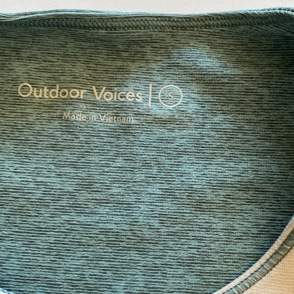 Outdoor voices crop bra slash back women’s small green blue pink heathered - Picture 2 of 3